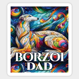 Borzoi dad, stained glass. I love borzois. Sticker